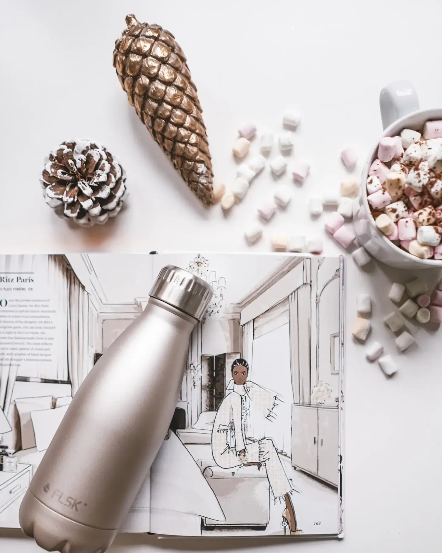 FLSK - Drikkeflaske 350 ml, Rosegold