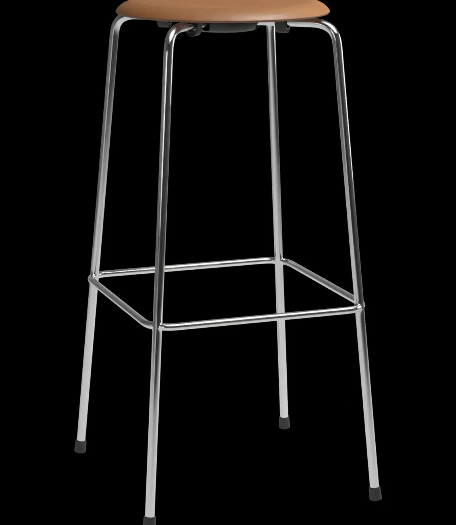 Fritz Hansen - Barstol - High Dot™ Bar stool 4-legs - højmodel - Wild leather Walnut/Chromed steel base