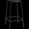 Fritz Hansen - Barstol - High Dot™ Counter stool 4-legs - Intense leather Black/Black Powdercoated base