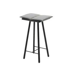 Fritz Hansen - Georg Bar Stool low m. grå hynde - Sort eg