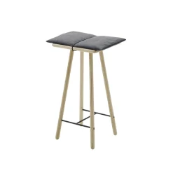 Fritz Hansen - Georg Bar Stool low m. grå hynde - Eg