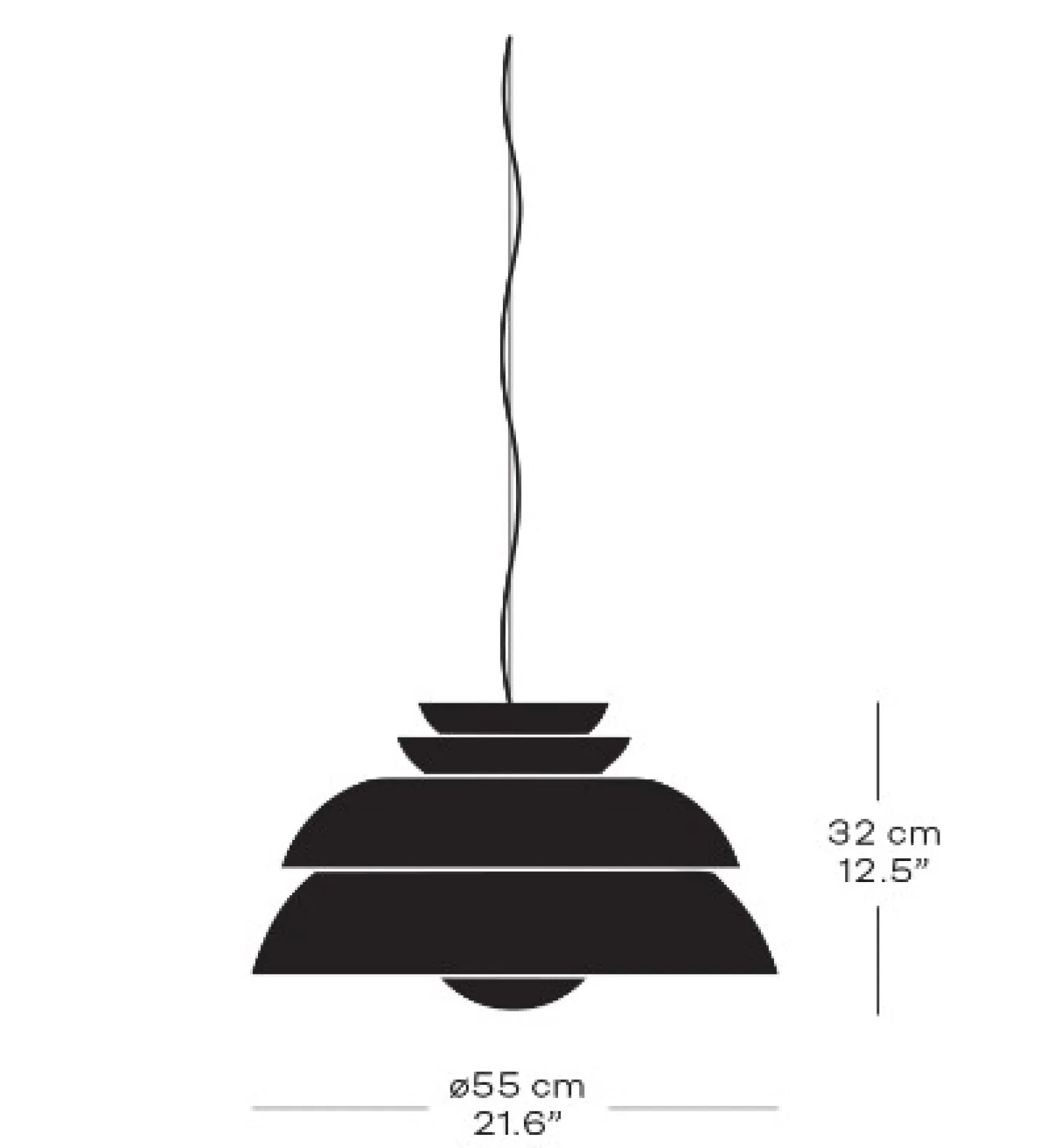 Fritz Hansen - Loftlampe - Concert - Sort - P3 Large