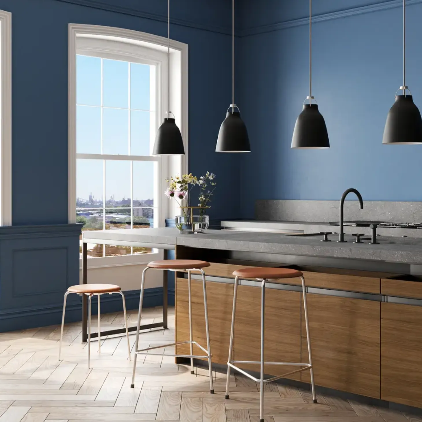 Fritz Hansen - Loftlampe - Caravaggio™ Matt - Sort - P1 Small