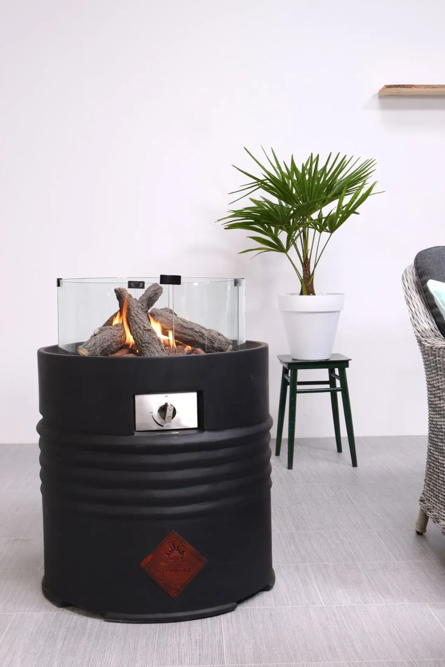 Garden Impressions - Bålsted - Cozy Living firepit Barrel - Black/Sort - Ø60xH62 cm