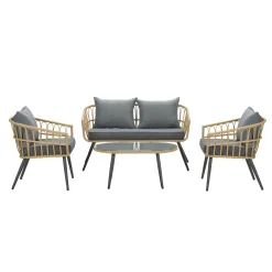 Garden Impressions - Lounge Sæt - Franklin - 4-pcs - black/natural
