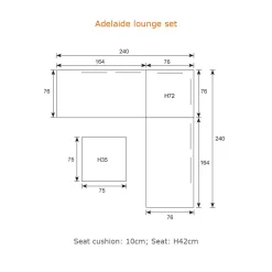 Garden Impressions - Lounge Sæt - Adelaide - 4-pcs - black/grey