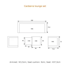 Garden Impressions - Lounge Sæt - Canberra - set 5-pcs - arctic grey