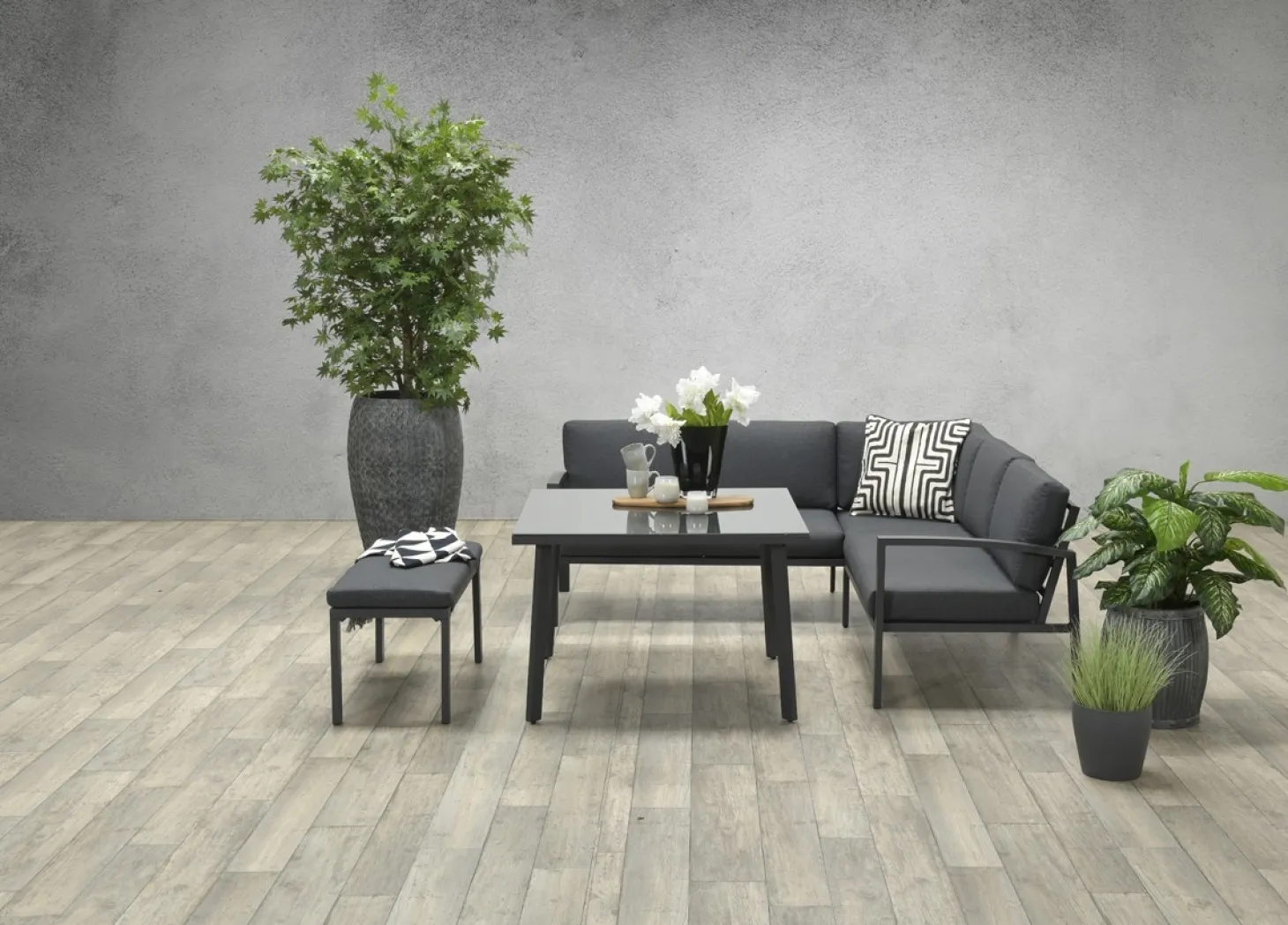 Garden Impressions - Lounge Sæt - Wellington - 5-pcs - black