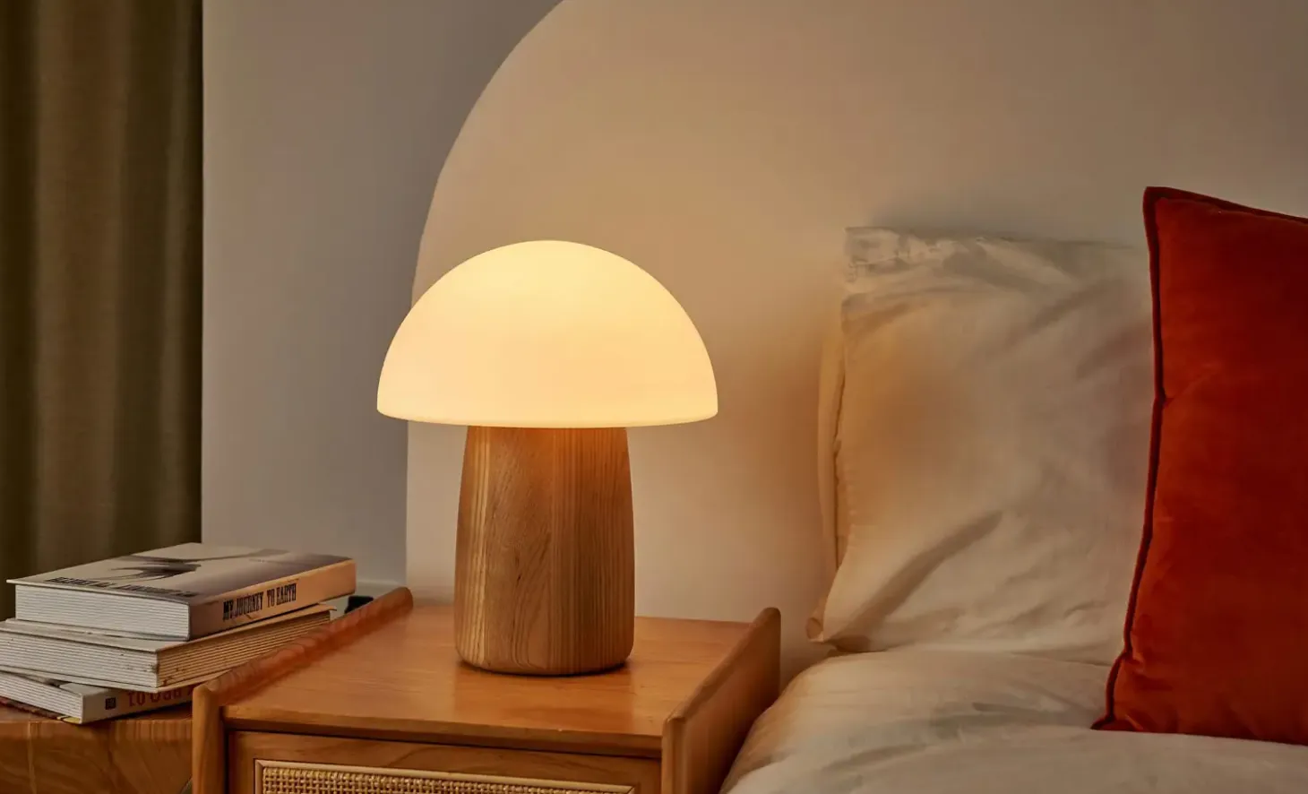 Gingko - Alice Mushroom Lamp - Large - White Ash Wood