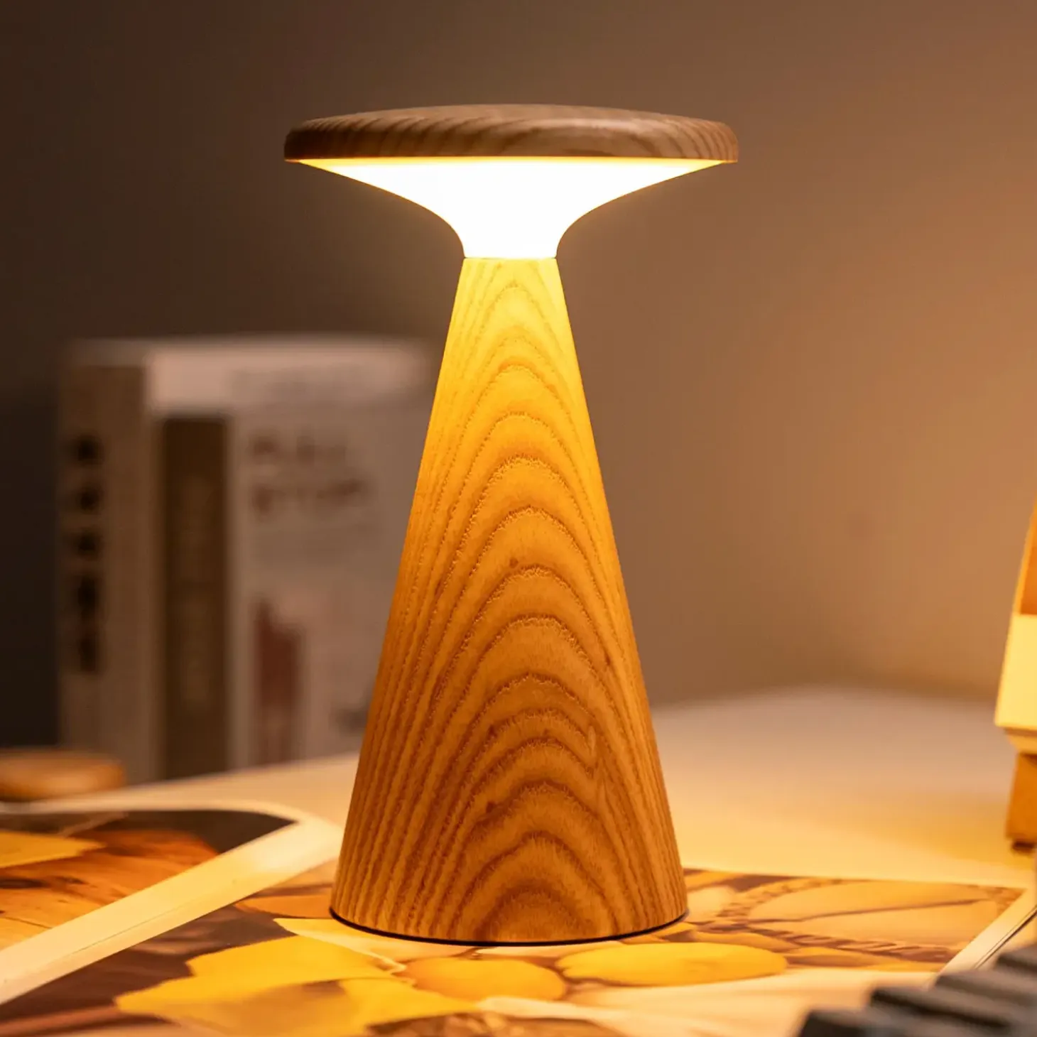 Gingko - Sylvia Bordlampe - Mini - Hvid Ask - 6x14 cm