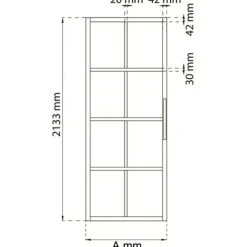 Habo - Cube skydedør 90x213,3 cm - Sort