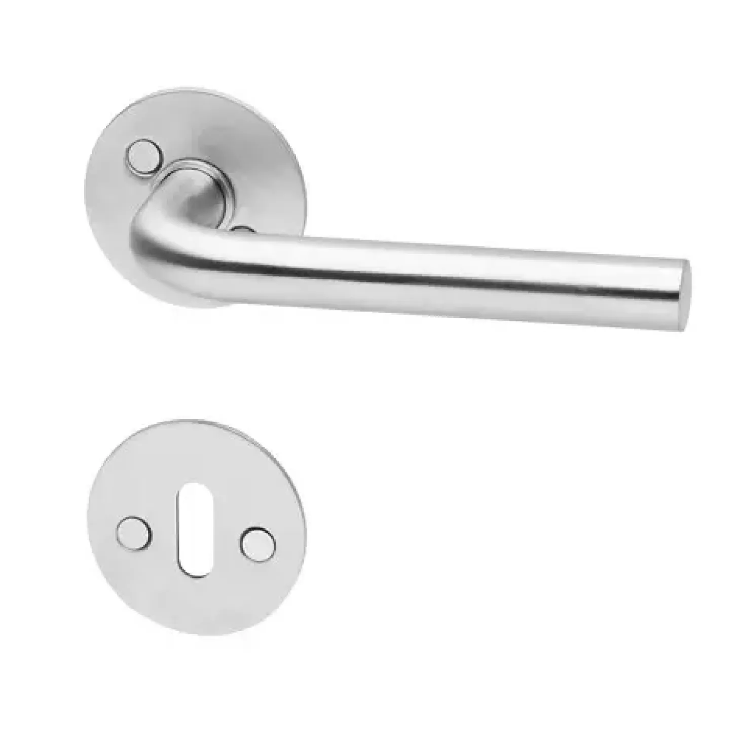 Habo - Dørgreb L-form 16mm - Børstet rustfrit stål