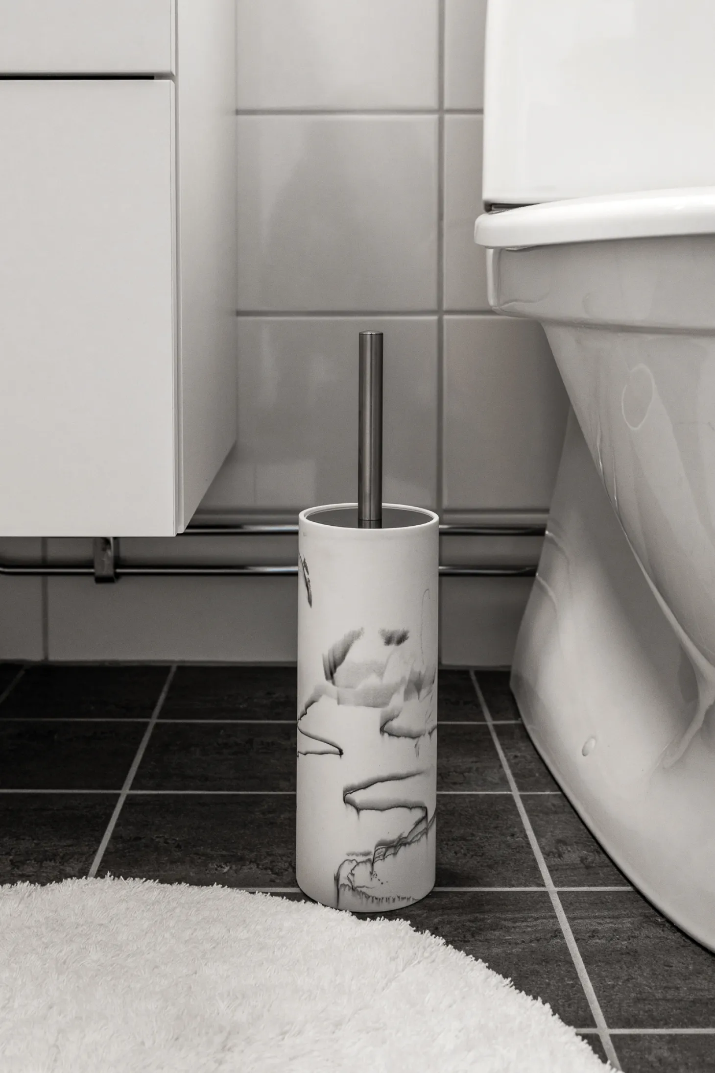 Habo - Toiletbørstesæt - Marble/Marmor - H: 36 cm