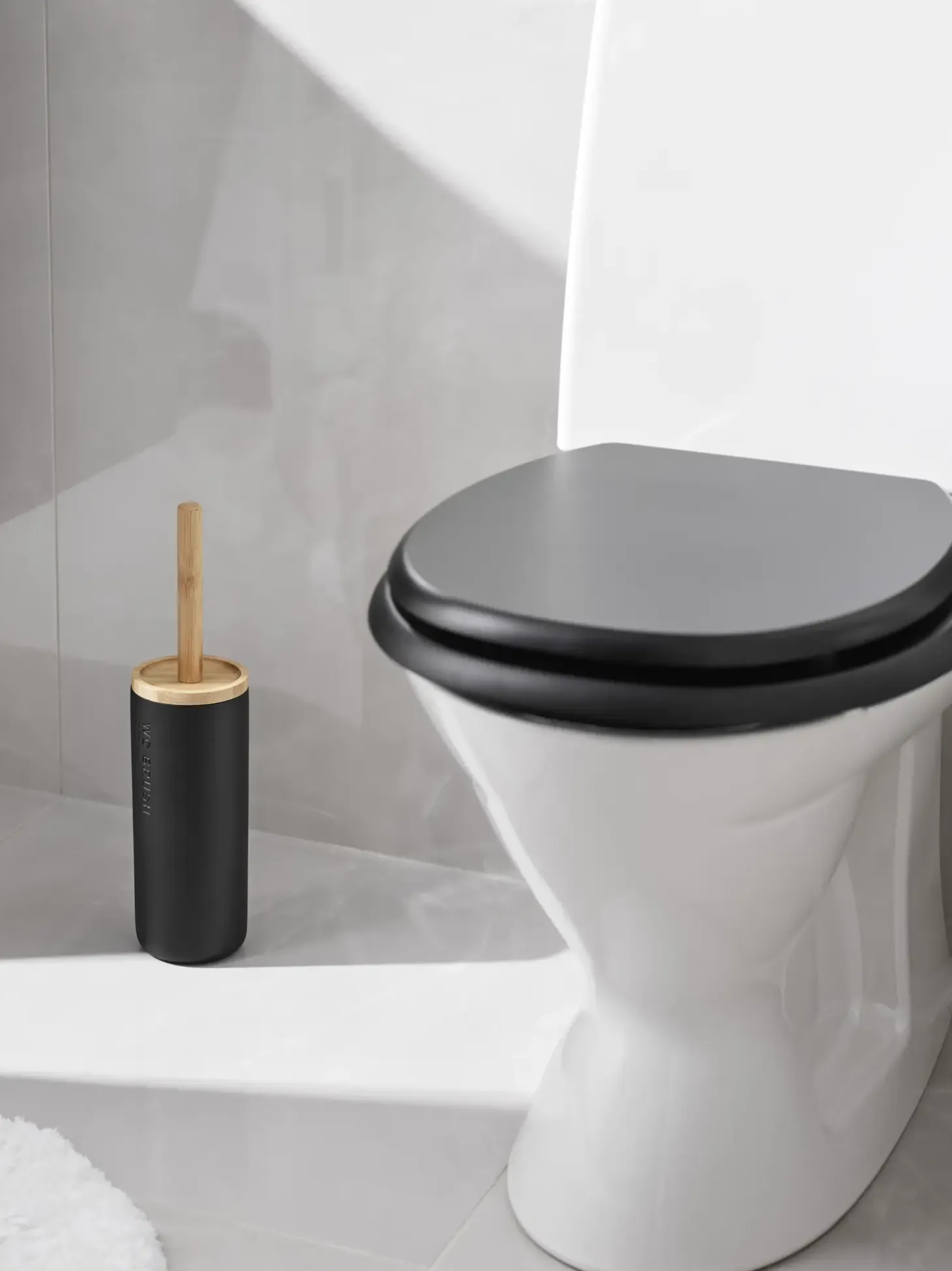 Habo - Toiletbørstesæt - Nature og Sort - H: 37 cm