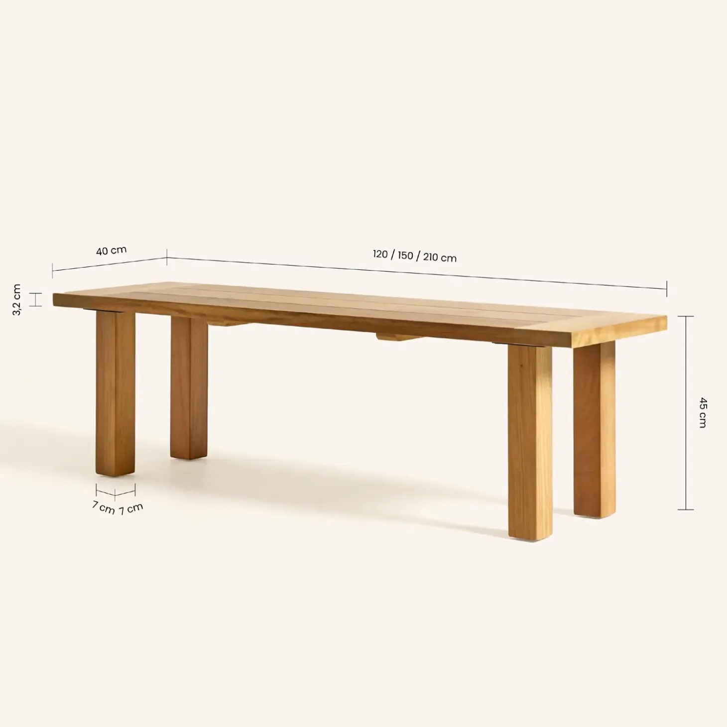 Hannun - Bænk - Ronda - L120 cm