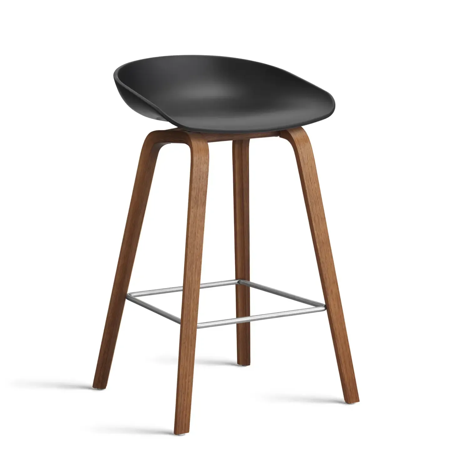 HAY - Barstol - AAS 32 - About A Stool - Sort 2.0 - Ben: Valnød - Lav model