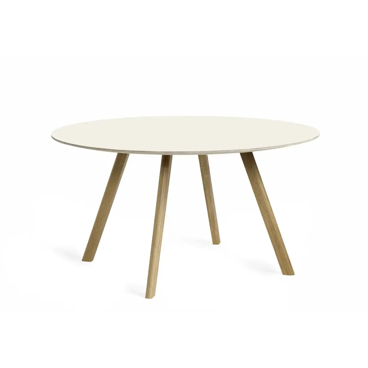HAY - Bord - CPH25 - Hvid/Off white / Matlakeret eg - Ø 140 cm