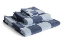 Hay - Check Hand Towel (Organic) - W50 x L90 - Steel Blue - Steel blue - 329