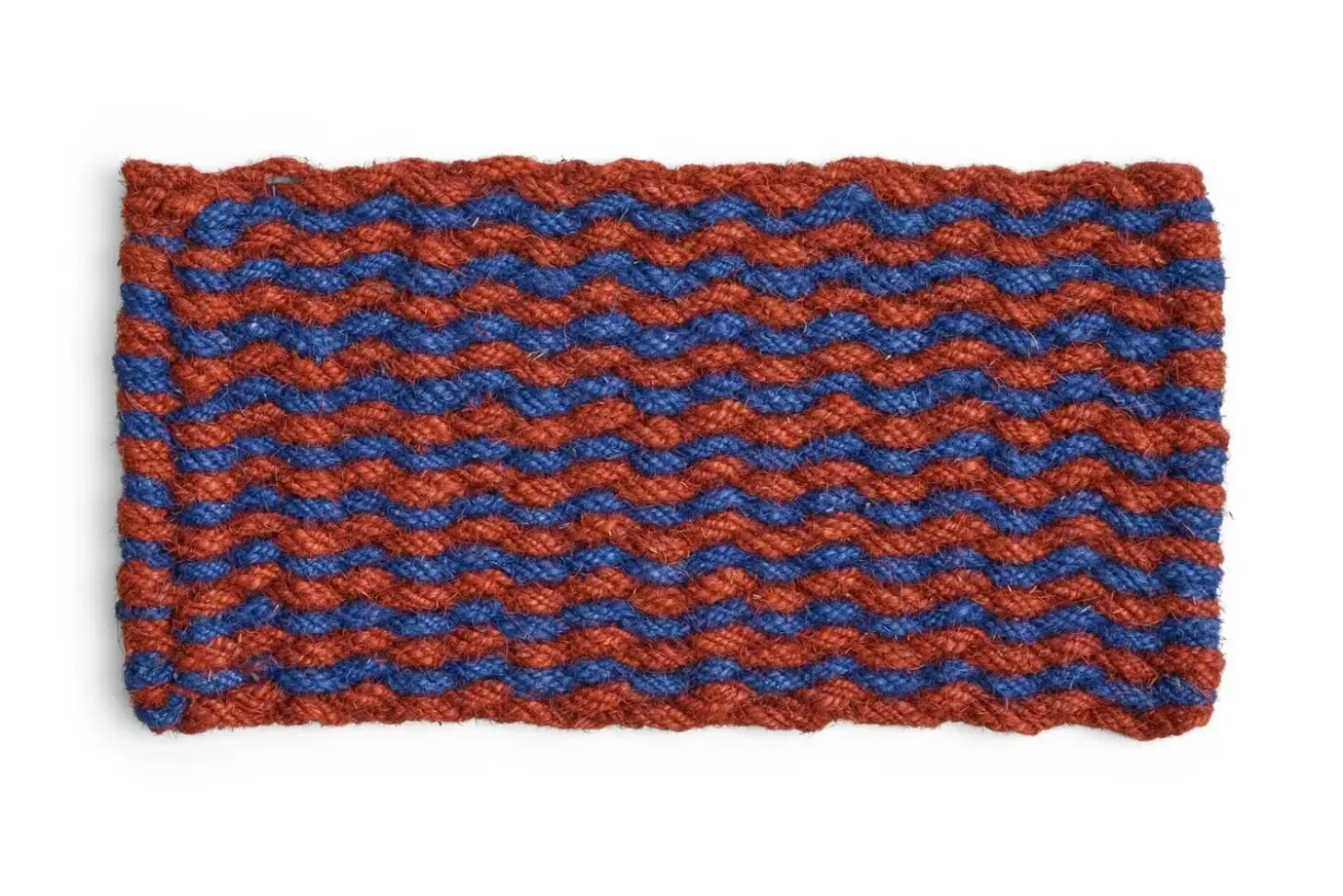 Hay - Coco dørmåtte - Stripe Wave - Brown & Navy - 40x80 cm