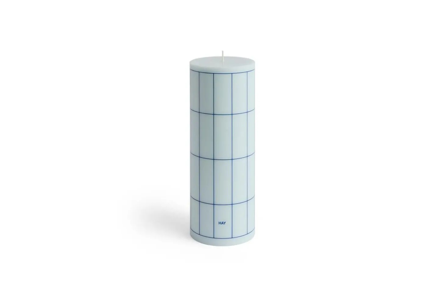 Hay - Column Candle - Light blue with blue grid check