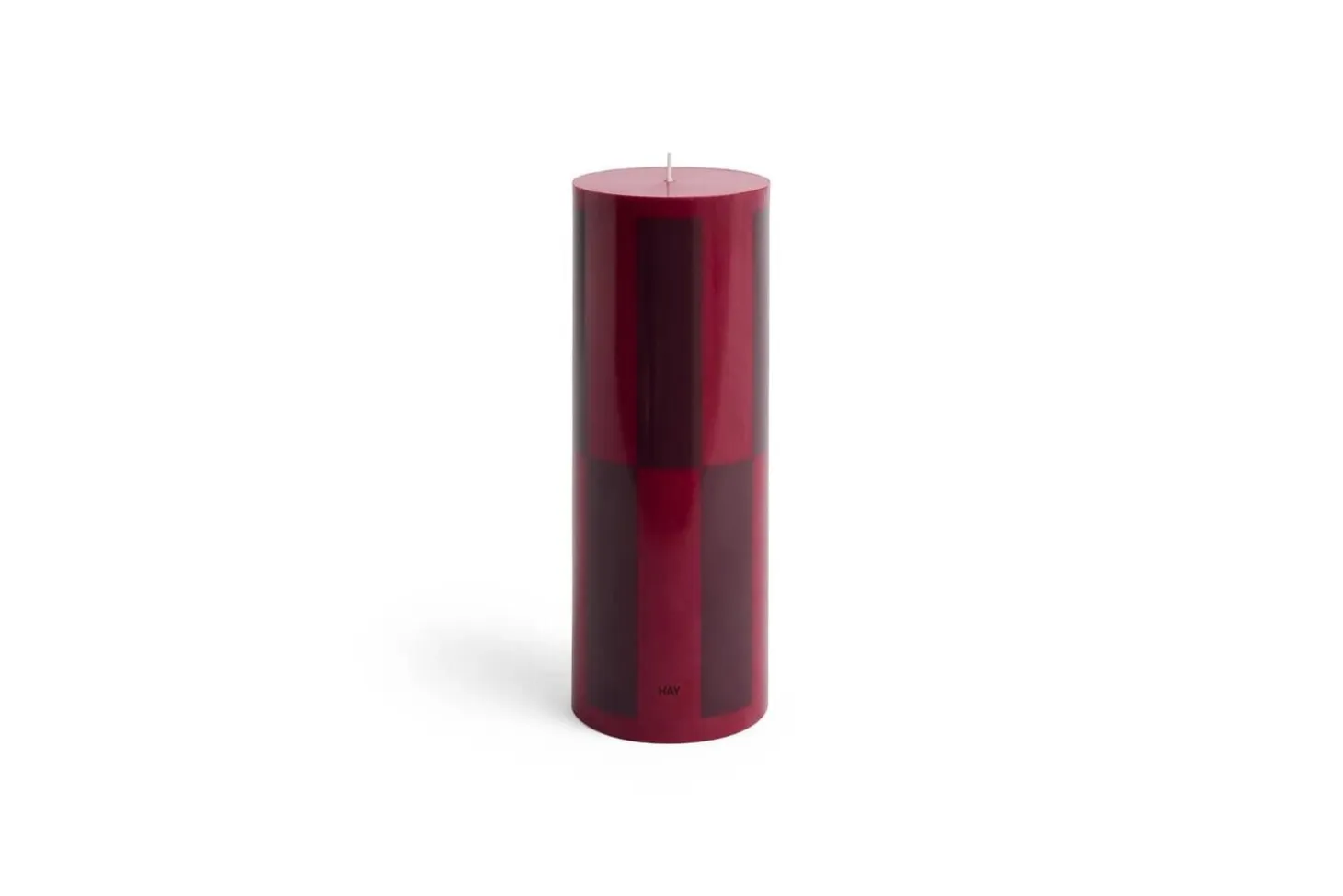 Hay - Column Candle - Wine with bordeaux large check