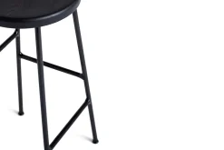 Hay - Cornet Barstol - Soft Black, powder coatet steel. Sort sæde og sorte ben - lav model, Soft sort