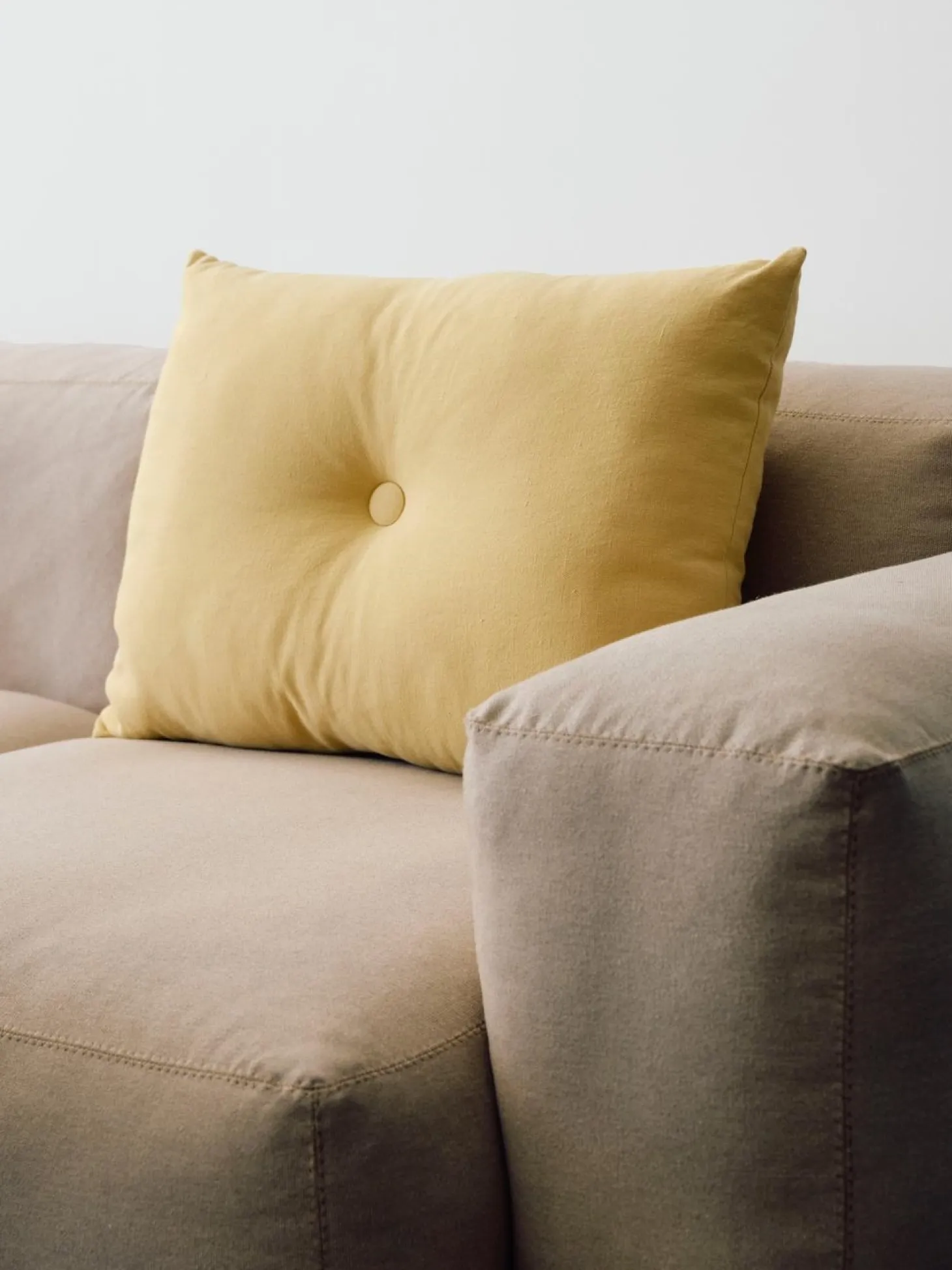 Hay - Dot Cushion - Linen - Soft yellow