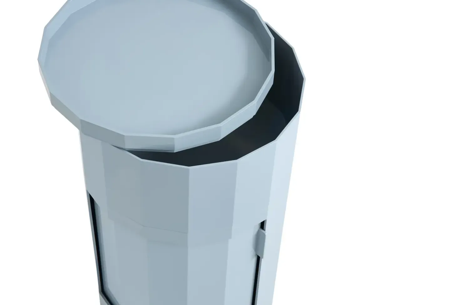 Hay - Facet Cabinet - Low - Misty Grey - Lysegråt sidebord med hjul - H 49 cm
