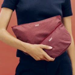 Hay - Grid Pouch - Small - Burgundy