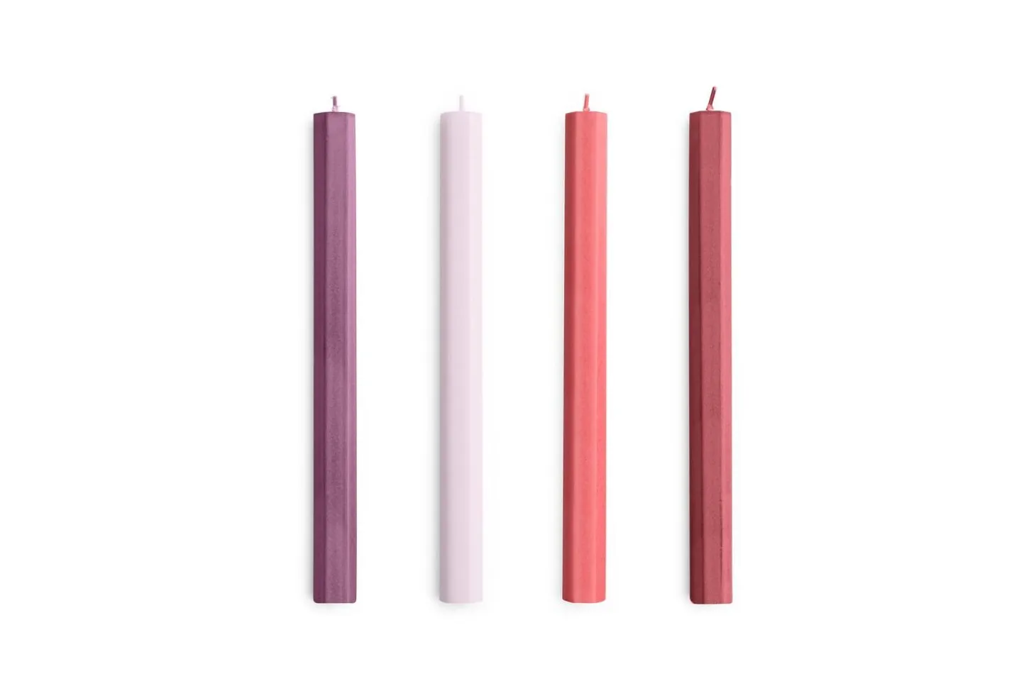 Hay - Hexagon Candle - Reds and bordeaux, Set of 4