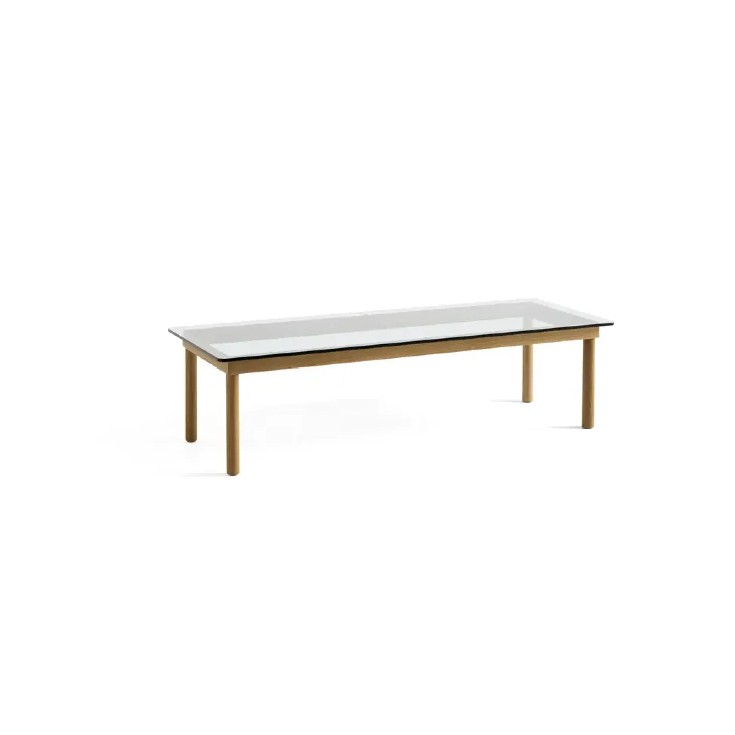 HAY - Kofi Table - 140 x 50 cm - ben lakeret eg og klar glasplade