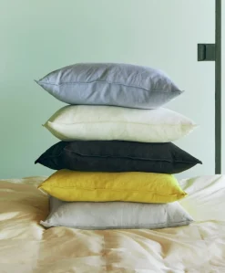 Hay - Linen Cushion - 60x60 - Black - Blue, black - 1099