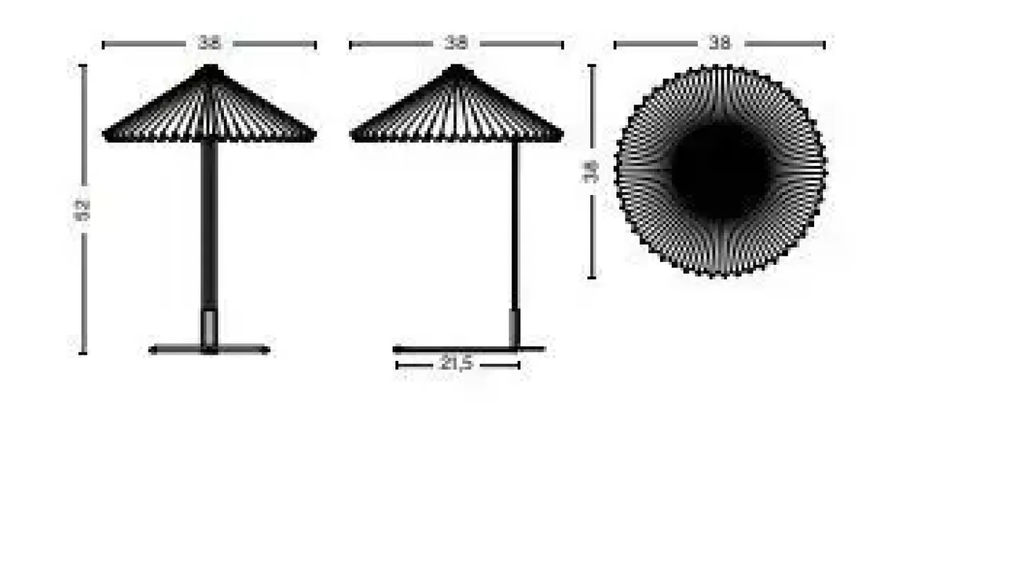 HAY - Matin bordlampe - med hvid skærm - large - H:52 cm