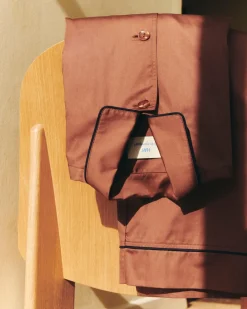 HAY - Outline Pyjama - Langærmet Shirt - S/M - Milk Chocolate