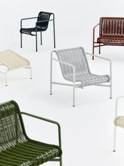 Hay - Palissade Cord Lounge Chair Low - Sky grey
