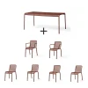 Hay - Palissade sæt - Bord + 6 stole - Iron red - Rød - 4 chairs og 2 arm chairs