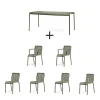 Hay - Palissade sæt - Bord + 6 stole - Oliven - 4 chairs og 2 arm chairs