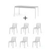 Hay - Palissade sæt - bord + 6 stole - Sky Grey - Grå - 6 Chairs
