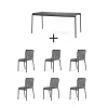 Hay - Palissade sæt - bord + 6 stole - Anthracite - 6 chairs