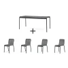 Hay - Palissade sæt - bord + 4 stole / Chairs - Anthracite