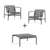 Hay - Palissade sæt - Lounge bord lav + 2 lounge stole lav - Anthracite