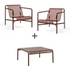 Hay - Palissade sæt - Lounge bord lav + 2 lounge stole lav - Iron red