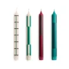 Hay - Pattern Candle - Greens and bordeaux, Set of 4