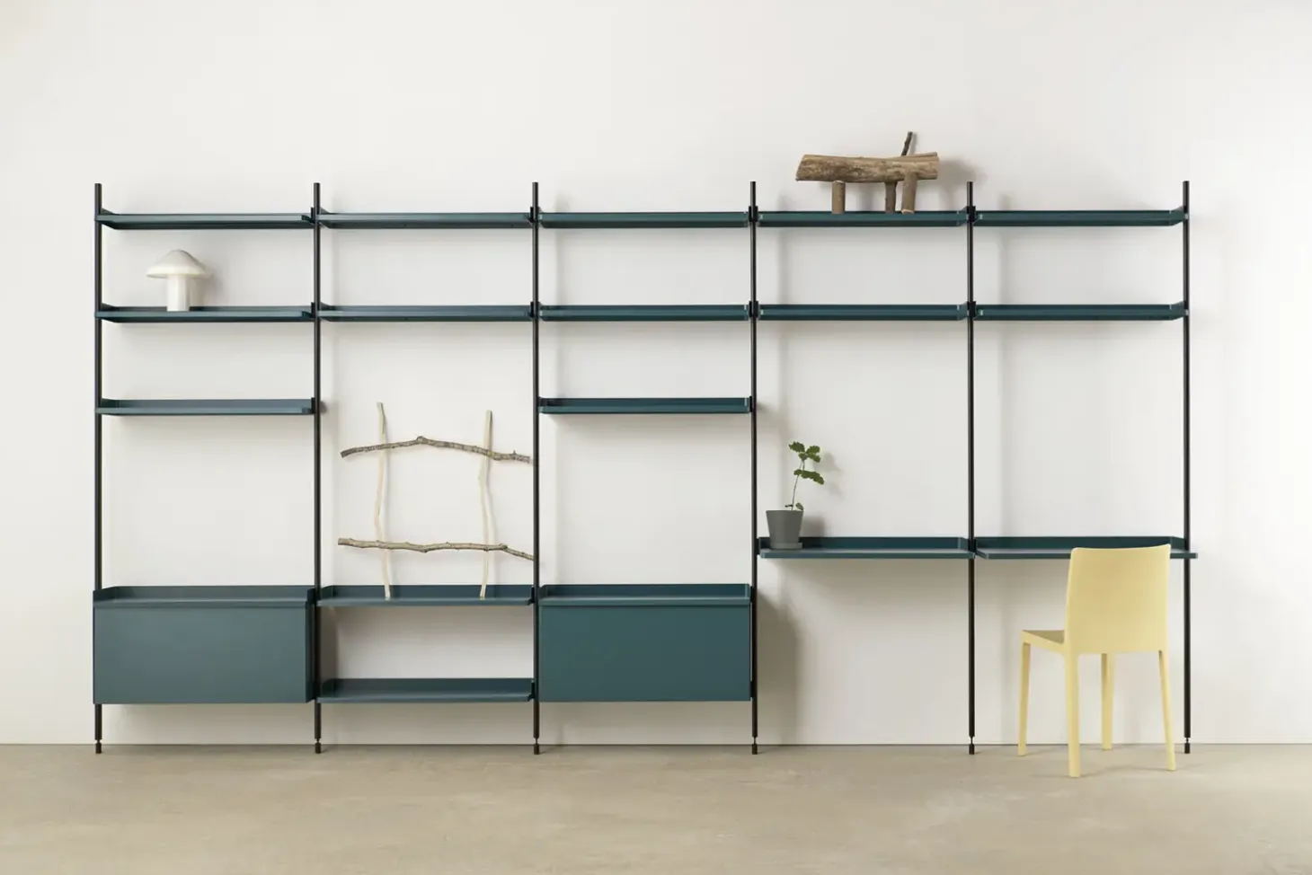 Hay - Reol - Pier System 1001 - 1 kolonne - Blå/Sort - 82 X 34 X 209 cm