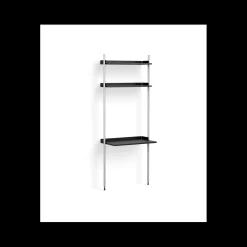 Hay - Reol - Pier System 11 - 1 kolonne - Sort/Stål - 82 X 46,5 X 209 cm