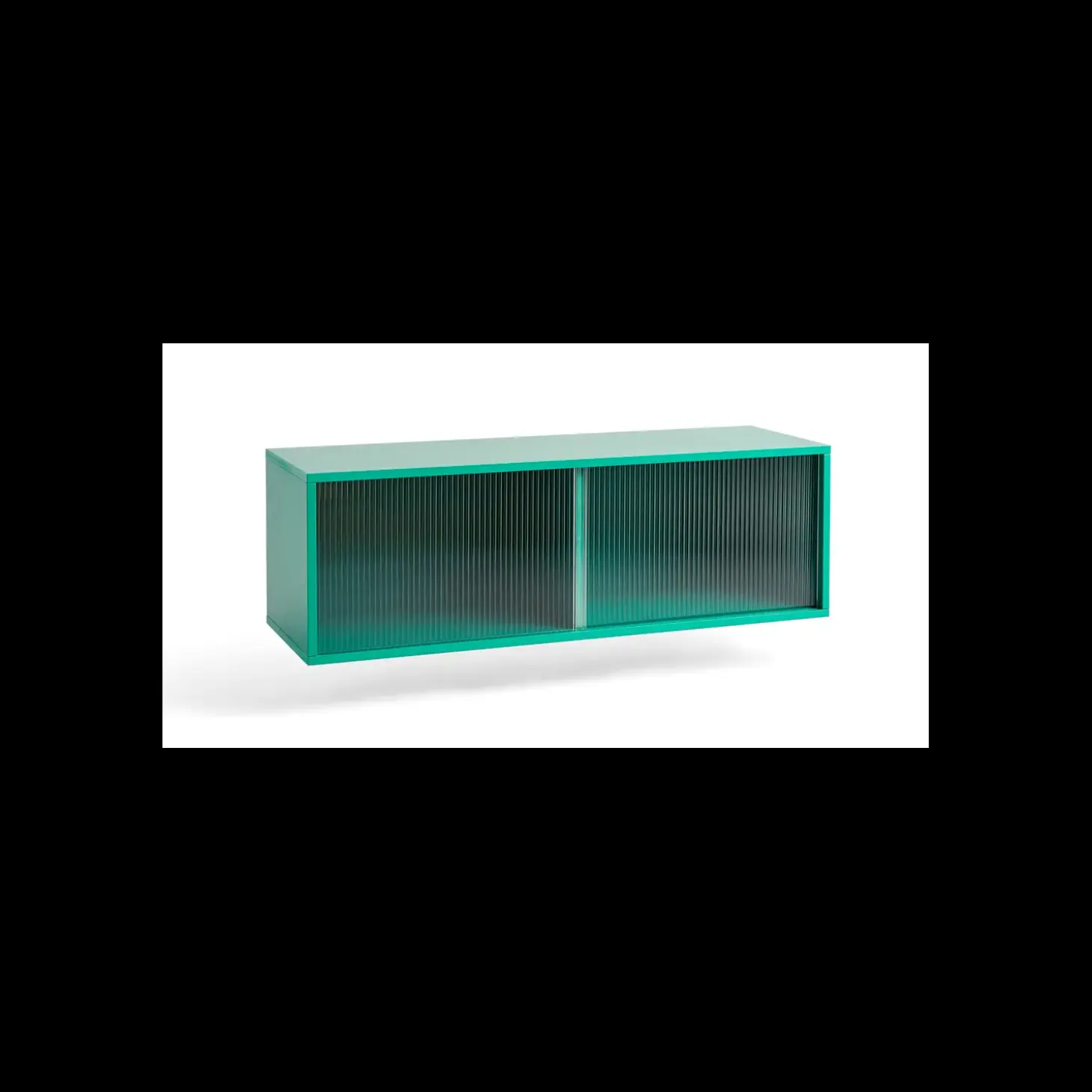 Hay - Reol til Væg med Glaslåger - Colour Cabinet - Mint - Medium, B120 X D39 X H39 cm
