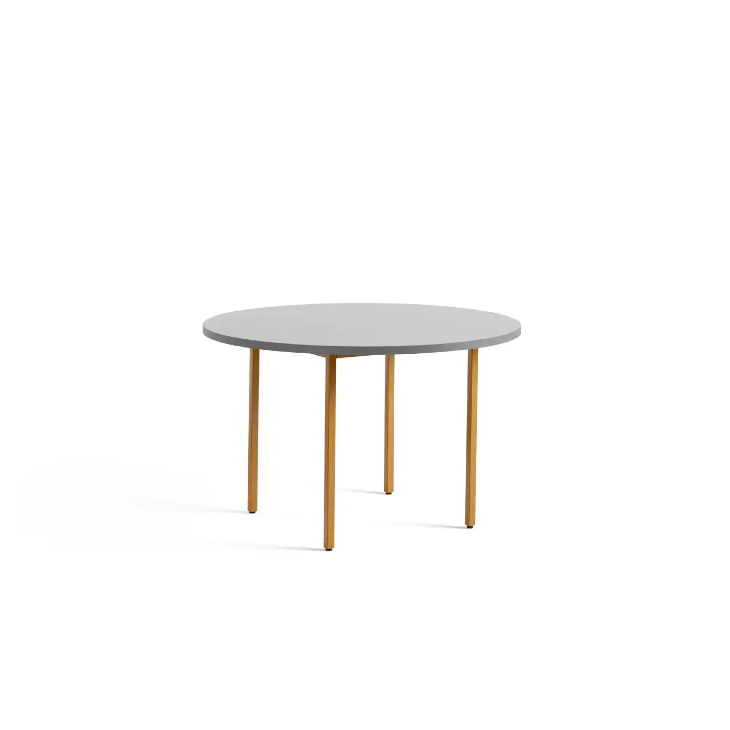 Hay - Rundt Bord Ø120 cm - Two-Colour - Lysegrå bordplade og okkergule stål ben