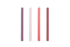 Hay - Square Candle - Reds and bordeaux, Set of 4