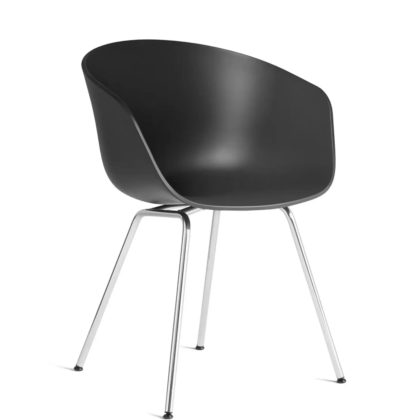 Hay - Stol AAC26 - Blød sort med krom ben - about a chair AAC26