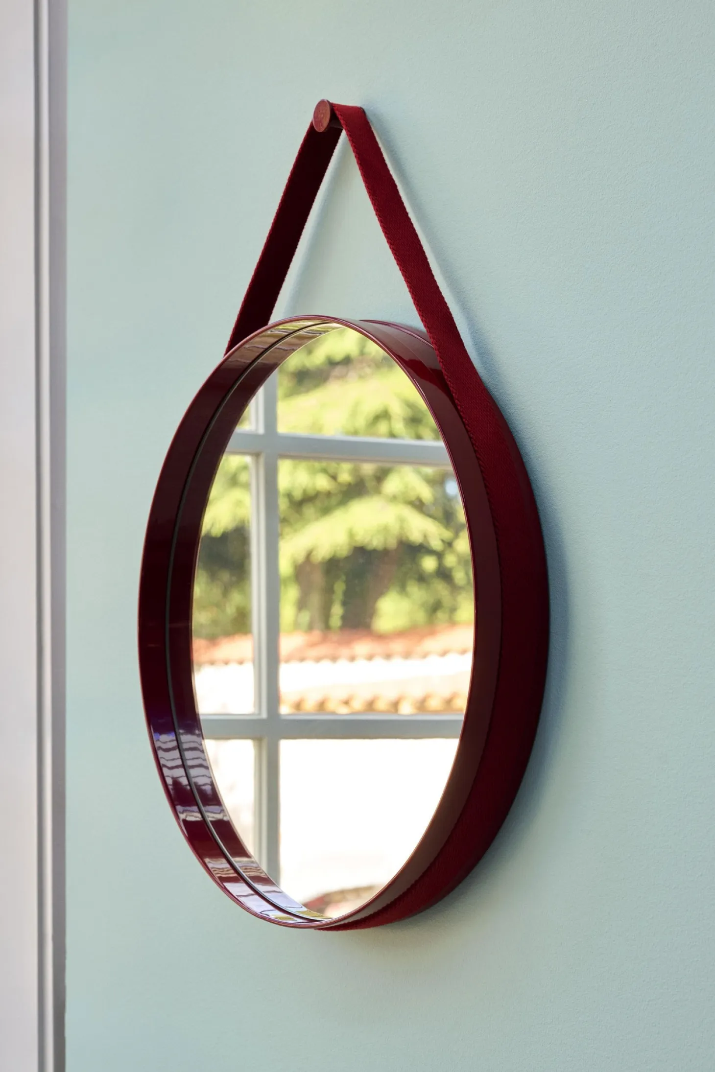 HAY - "Strap Mirror" Spejl Ø50 cm - Brun